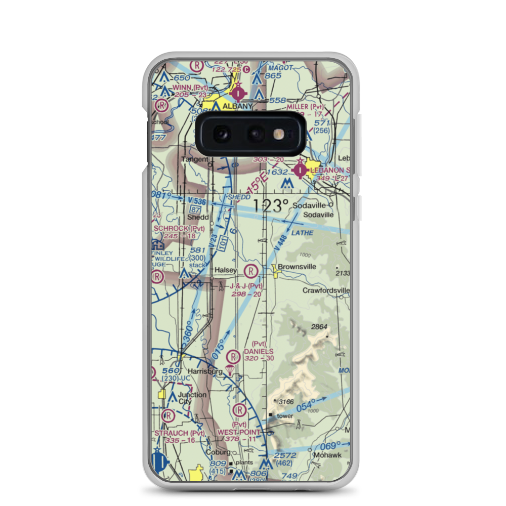 Showa Airport (OR94) VFR Sectional Samsung Case Samsung Galaxy S10e model shown