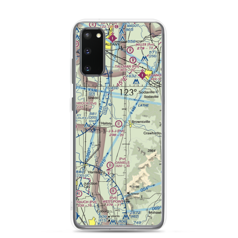 Showa Airport (OR94) VFR Sectional Samsung Case Samsung Galaxy S20 model shown