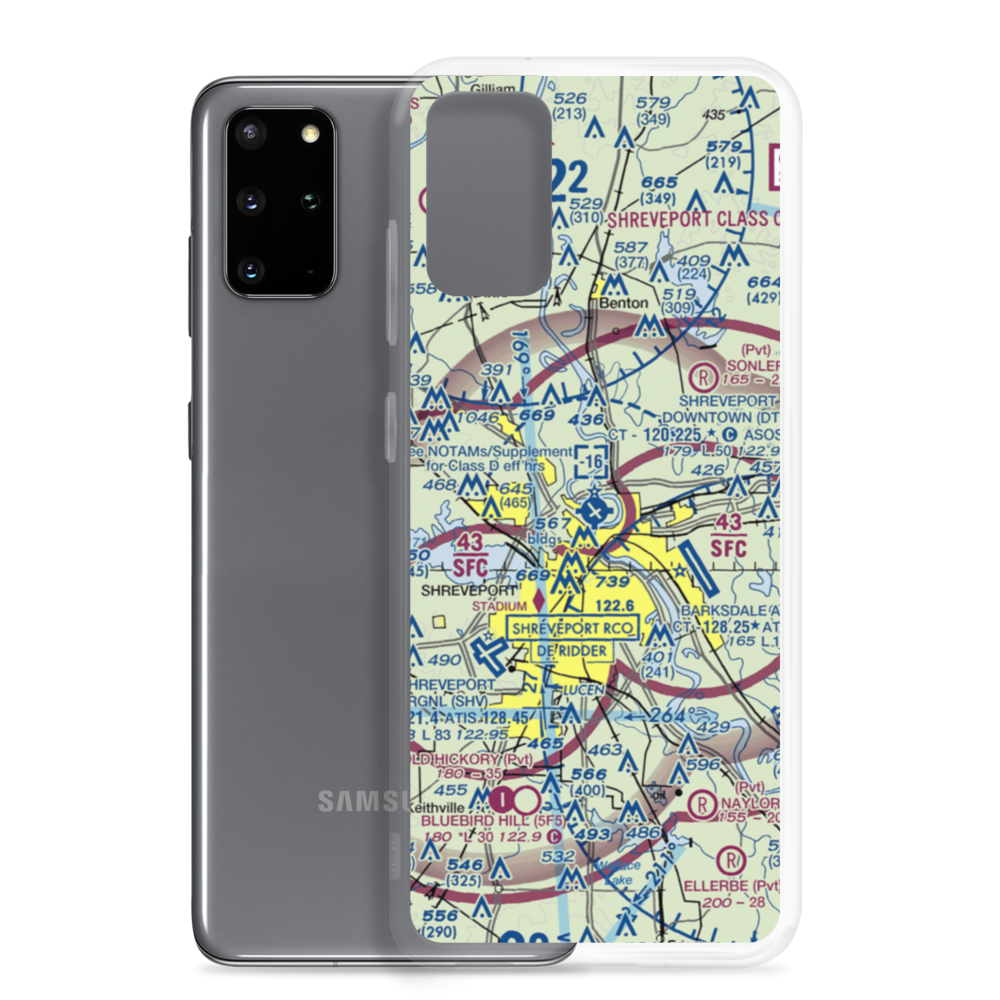 Shreveport Downtown Airport (DTN) VFR Sectional Samsung Case Samsung Galaxy S20 Plus model shown