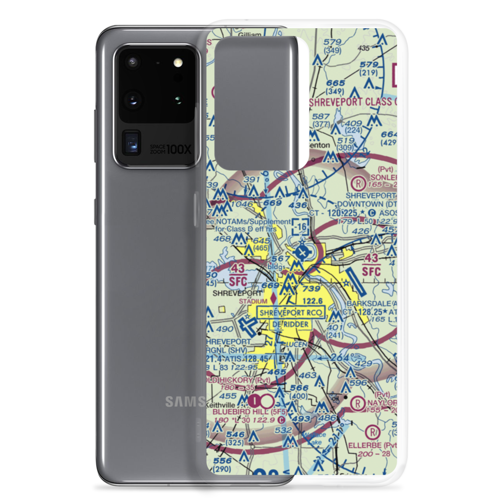 Shreveport Downtown Airport (DTN) VFR Sectional Samsung Case Samsung Galaxy S20 Ultra model shown