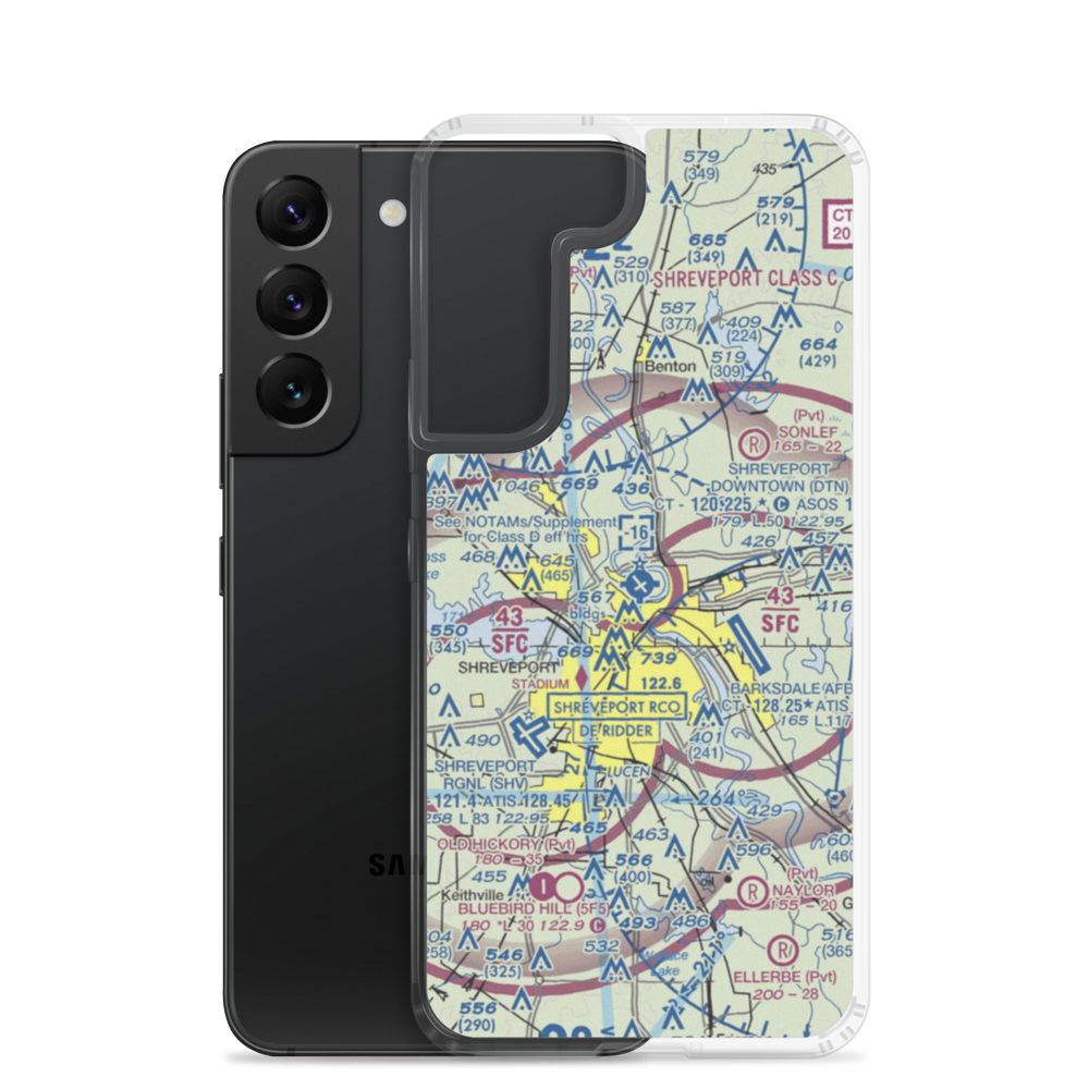 Shreveport Downtown Airport (DTN) VFR Sectional Samsung Case Samsung Galaxy S22 model shown