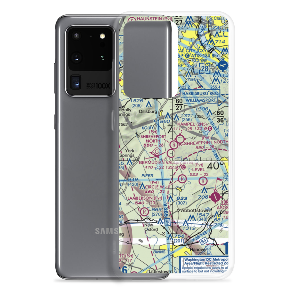 Shreveport North Airport (62PA) VFR Sectional Samsung Case Samsung Galaxy S20 Ultra model shown