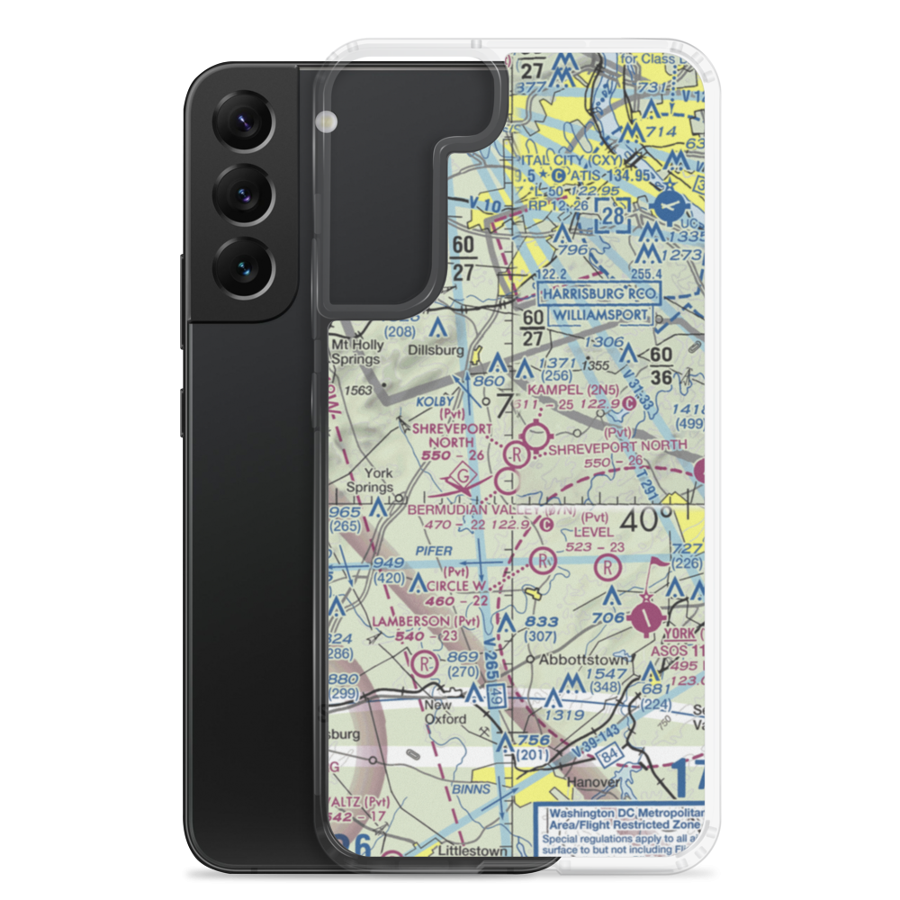 Shreveport North Airport (62PA) VFR Sectional Samsung Case Samsung Galaxy S22 Plus model shown