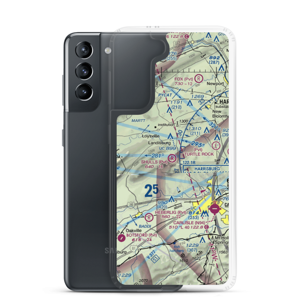 Shulls Airport (2PA8) VFR Sectional Samsung Case Samsung Galaxy S21 model shown