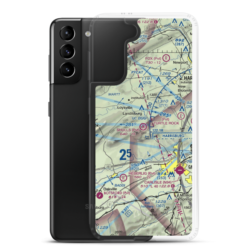 Shulls Airport (2PA8) VFR Sectional Samsung Case Samsung Galaxy S21 Plus model shown