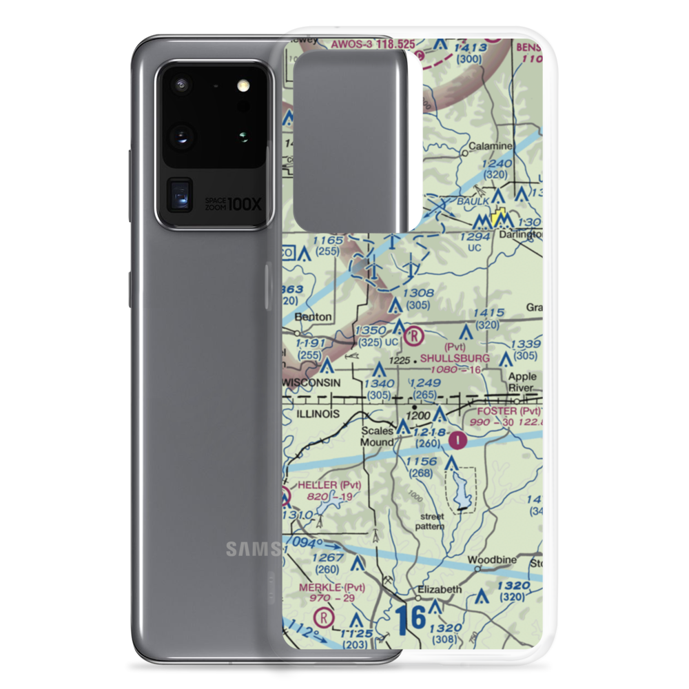 Shullsburg Airport (2WI2) VFR Sectional Samsung Case Samsung Galaxy S20 Ultra model shown