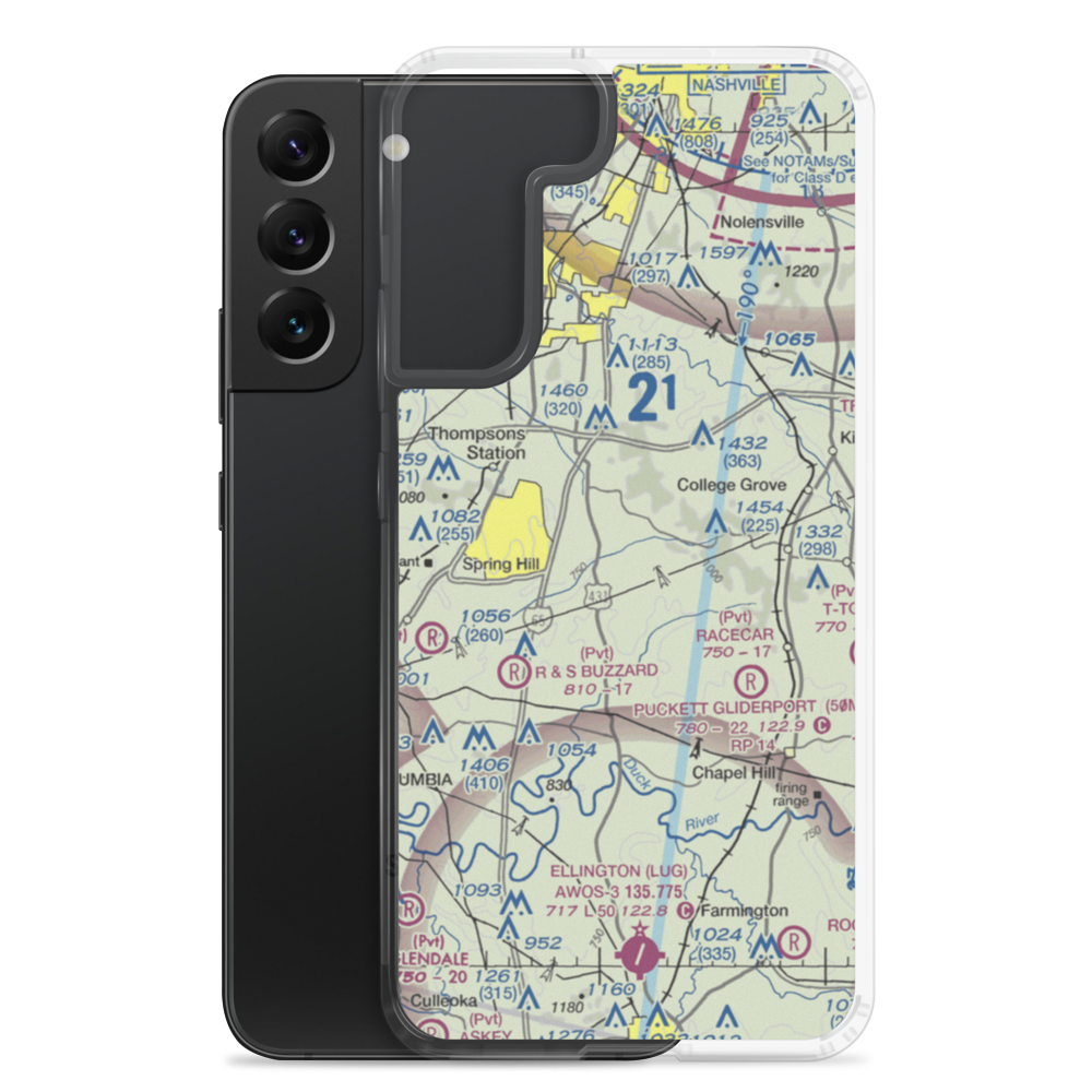 Shultz Airport (TN81) VFR Sectional Samsung Case Samsung Galaxy S22 Plus model shown