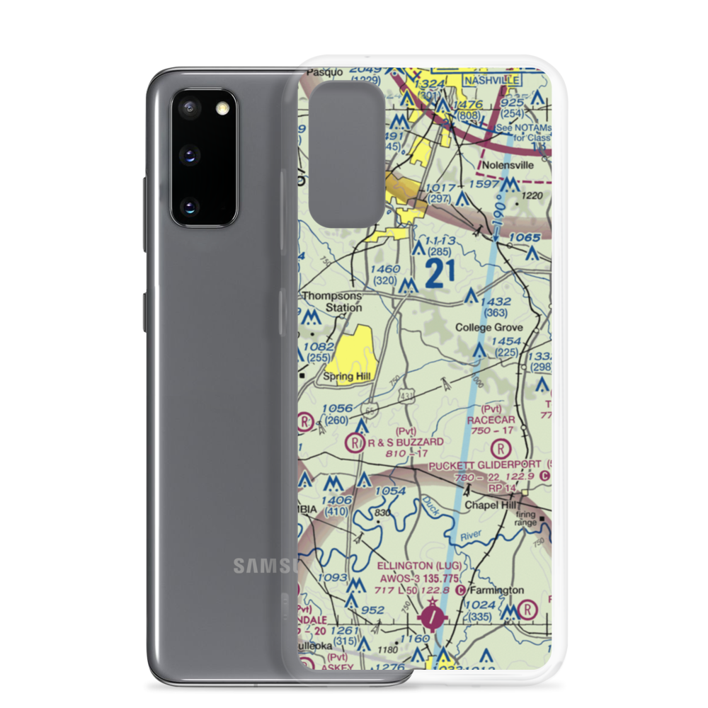 Shultz Airport (TN81) VFR Sectional Samsung Case Samsung Galaxy S20 model shown
