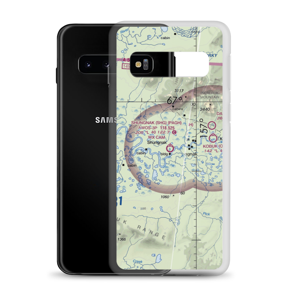 Shungnak Airport (SHG) VFR Sectional Samsung Case Samsung Galaxy S10 model shown