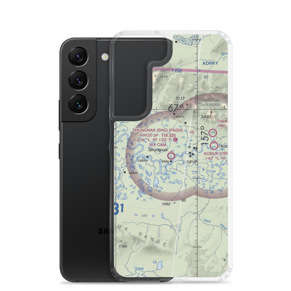 Shungnak Airport (SHG) VFR Sectional Samsung Case Samsung Galaxy S22 model shown