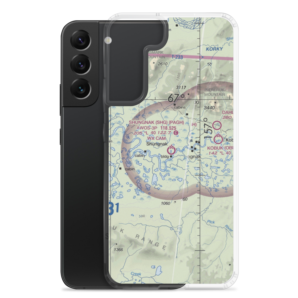 Shungnak Airport (SHG) VFR Sectional Samsung Case Samsung Galaxy S22 Plus model shown