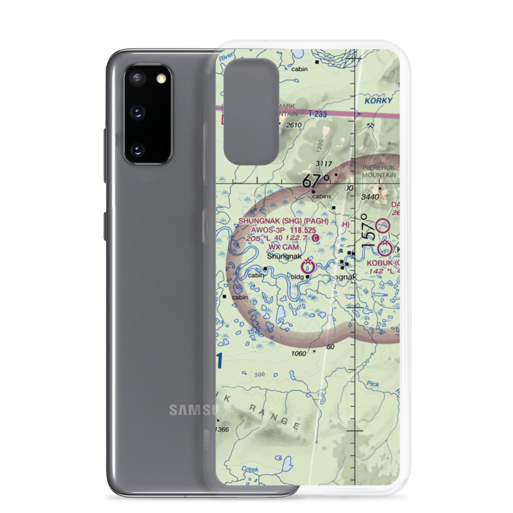 Shungnak Airport (SHG) VFR Sectional Samsung Case Samsung Galaxy S20 model shown