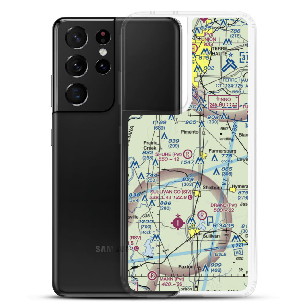 Shure Airport (IN57) VFR Sectional Samsung Case Samsung Galaxy S21 Ultra model shown