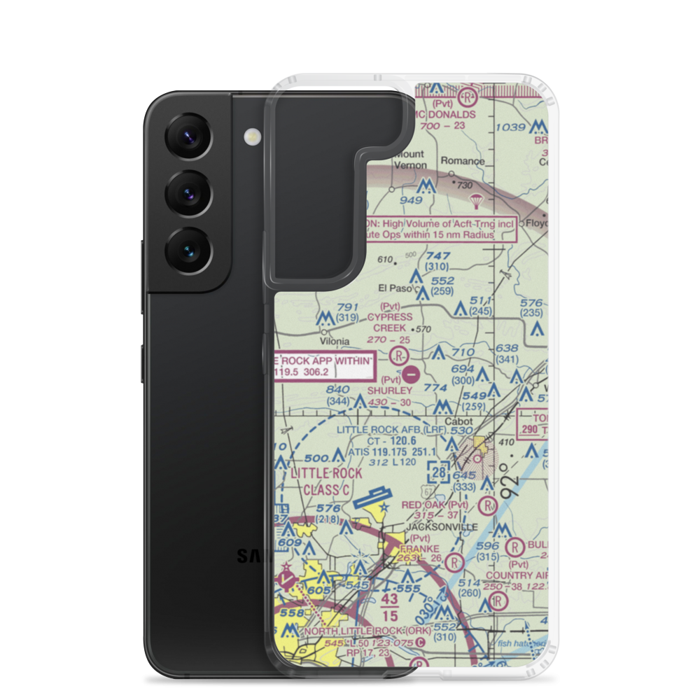 Shurley Field Airport (4AR1) VFR Sectional Samsung Case Samsung Galaxy S22 model shown