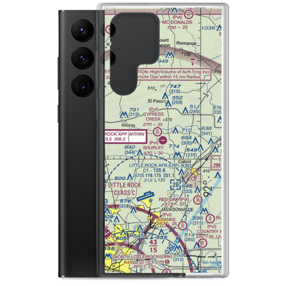 Shurley Field Airport (4AR1) VFR Sectional Samsung Case Samsung Galaxy S22 Ultra model shown