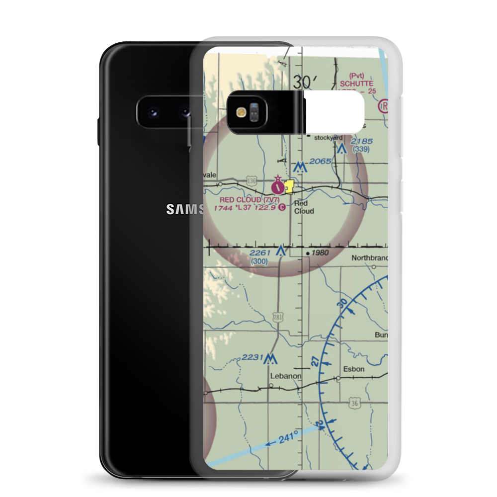 Shute Airport (6KS7) VFR Sectional Samsung Case Samsung Galaxy S10 model shown