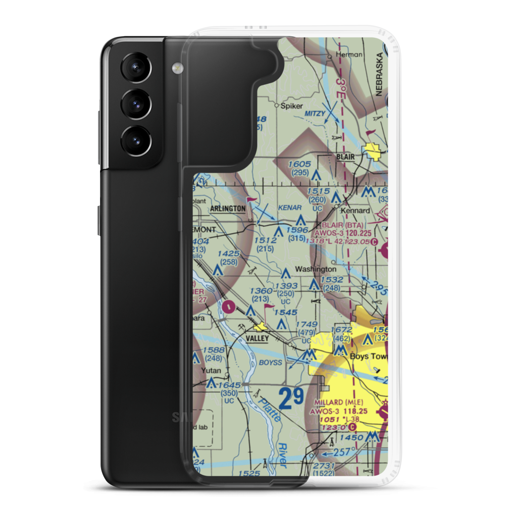 Sibbernsen Airport (1NE5) VFR Sectional Samsung Case Samsung Galaxy S21 Plus model shown