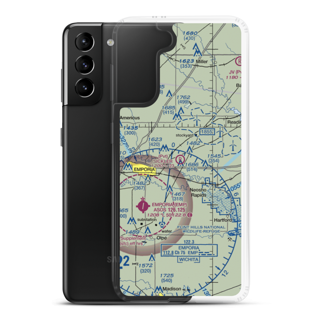 Sickler Airstrip (15KS) VFR Sectional Samsung Case Samsung Galaxy S21 Plus model shown