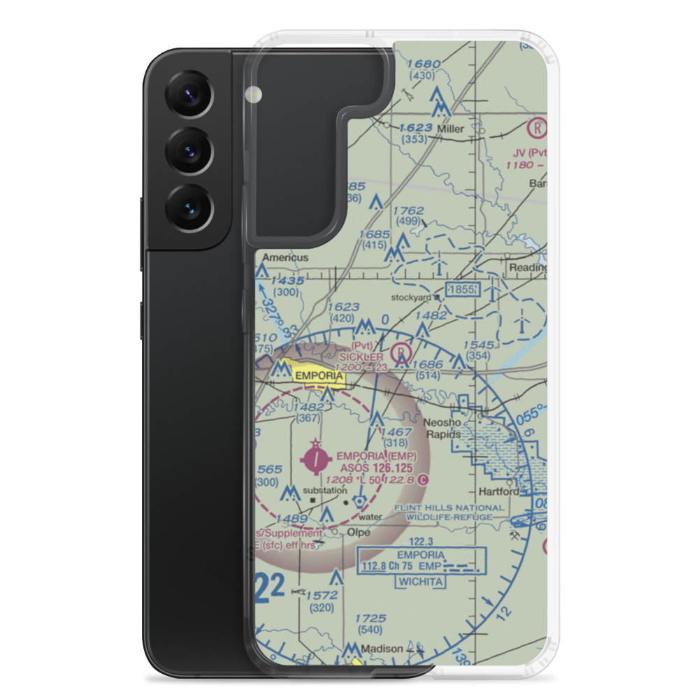 Sickler Airstrip (15KS) VFR Sectional Samsung Case Samsung Galaxy S22 Plus model shown