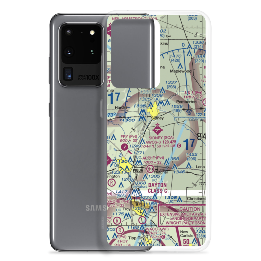 Sidney Municipal Airport (SCA) VFR Sectional Samsung Case Samsung Galaxy S20 Ultra model shown