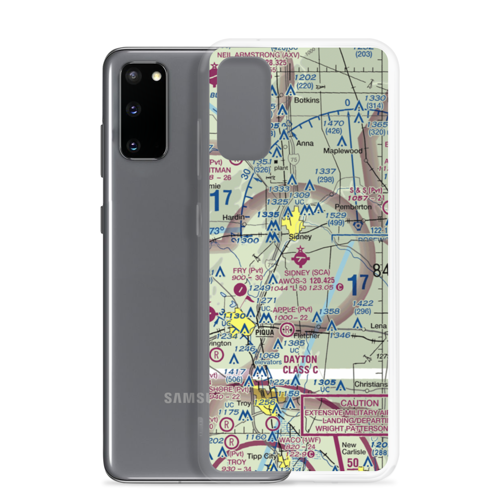 Sidney Municipal Airport (SCA) VFR Sectional Samsung Case Samsung Galaxy S20 model shown