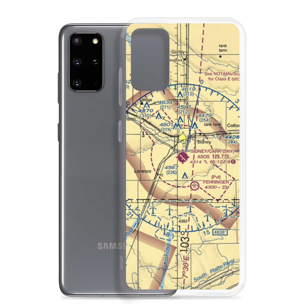 Sidney Municipal-Lloyd W Carr Field (SNY) VFR Sectional Samsung Case Samsung Galaxy S20 Plus model shown