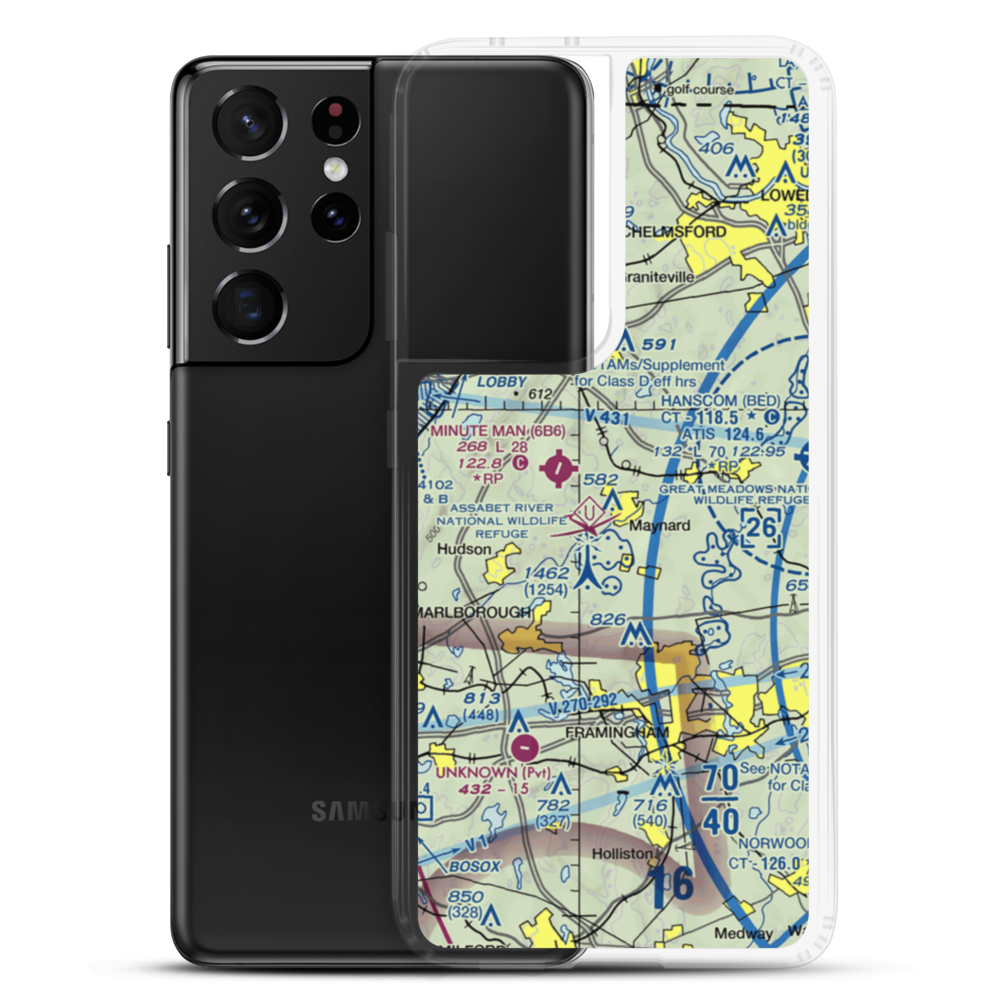 Sids Airport (MA52) VFR Sectional Samsung Case Samsung Galaxy S21 Ultra model shown