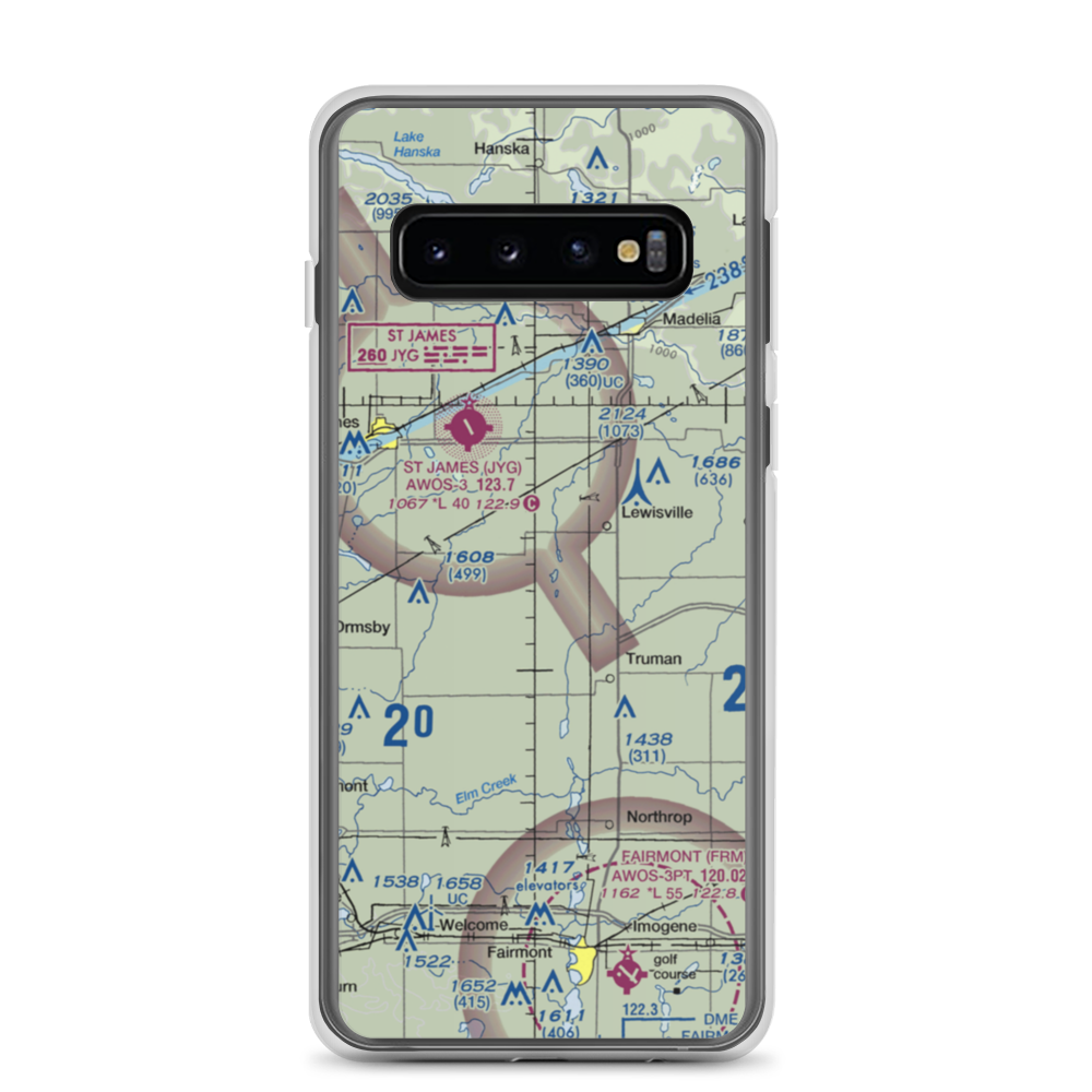 Sieg's Farm Airport (MY00) VFR Sectional Samsung Case Samsung Galaxy S10 model shown