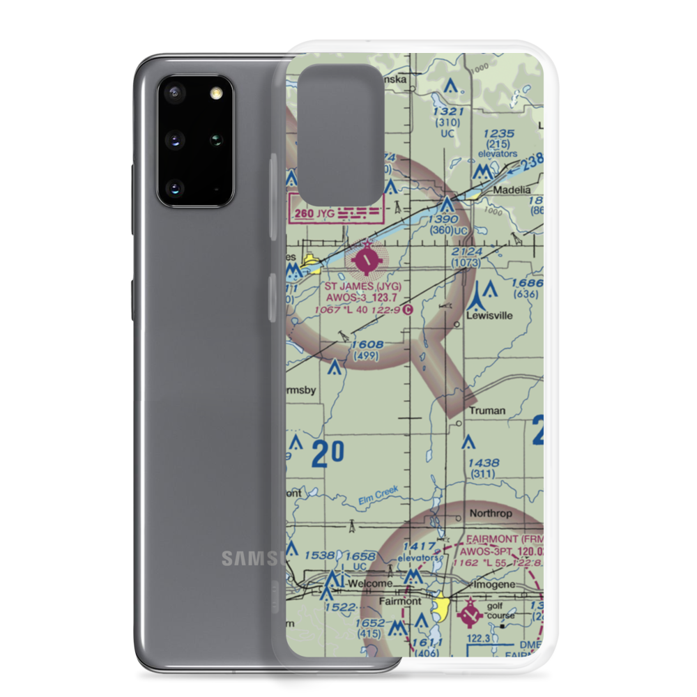 Sieg's Farm Airport (MY00) VFR Sectional Samsung Case Samsung Galaxy S20 Plus model shown
