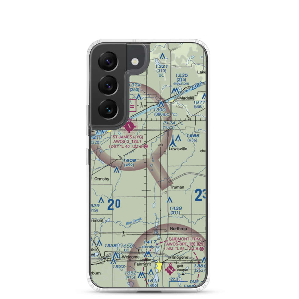 Sieg's Farm Airport (MY00) VFR Sectional Samsung Case Samsung Galaxy S22 model shown