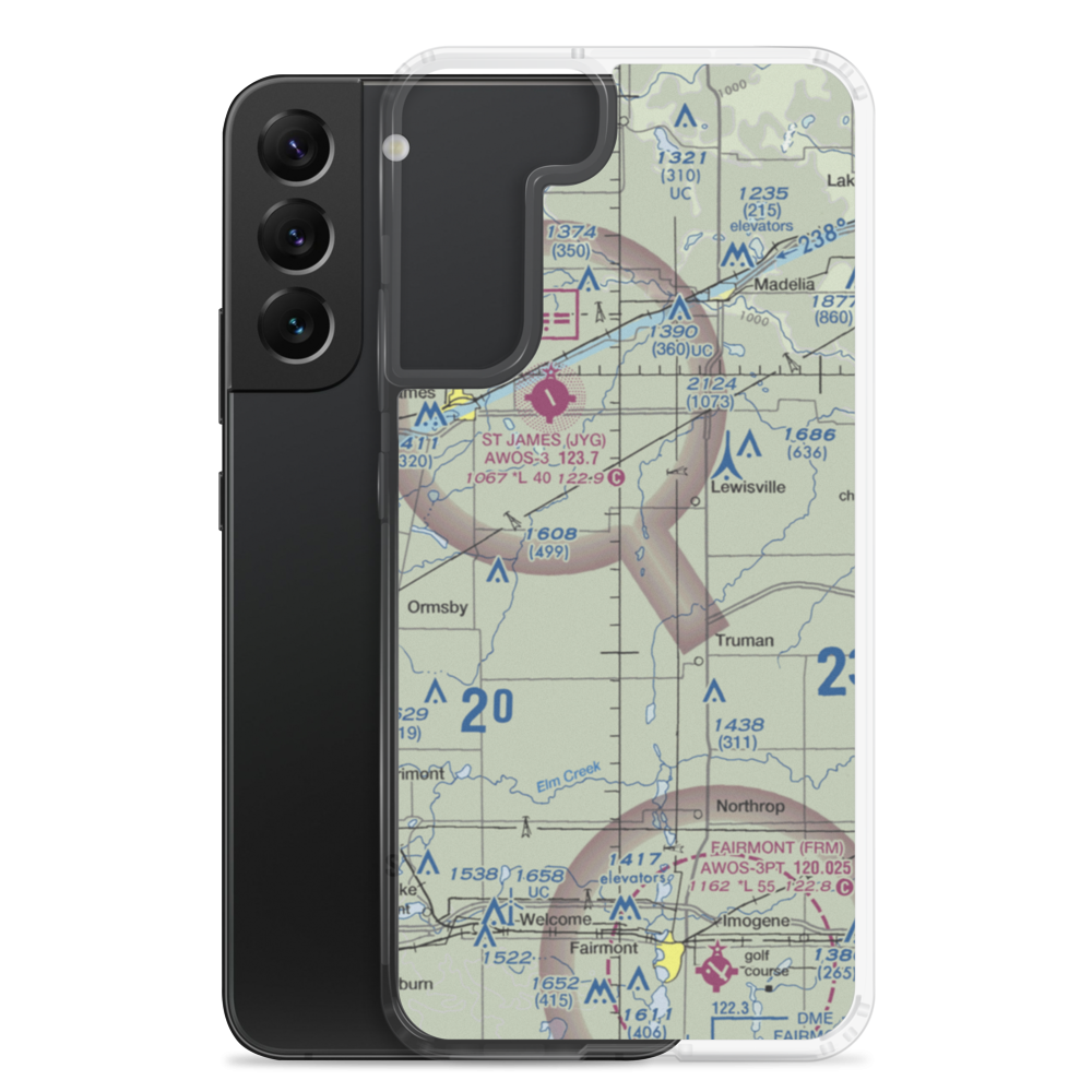 Sieg's Farm Airport (MY00) VFR Sectional Samsung Case Samsung Galaxy S22 Plus model shown