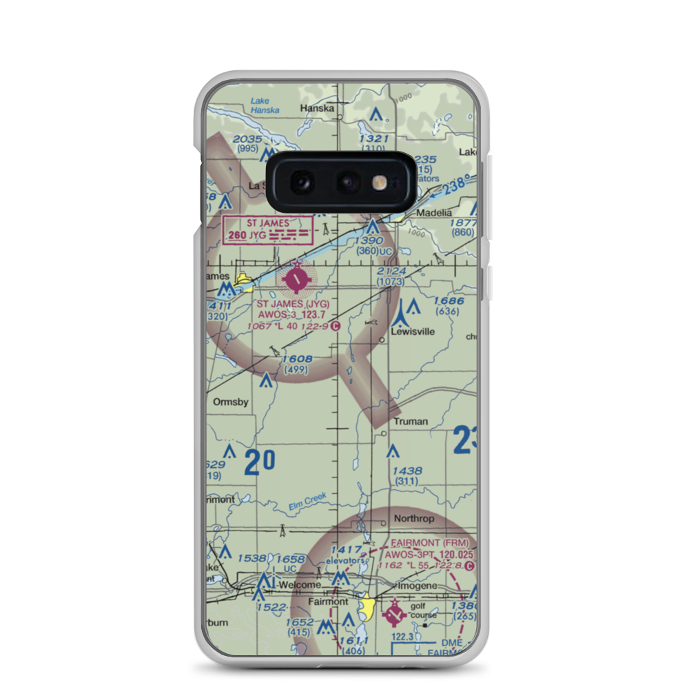 Sieg's Farm Airport (MY00) VFR Sectional Samsung Case Samsung Galaxy S10e model shown