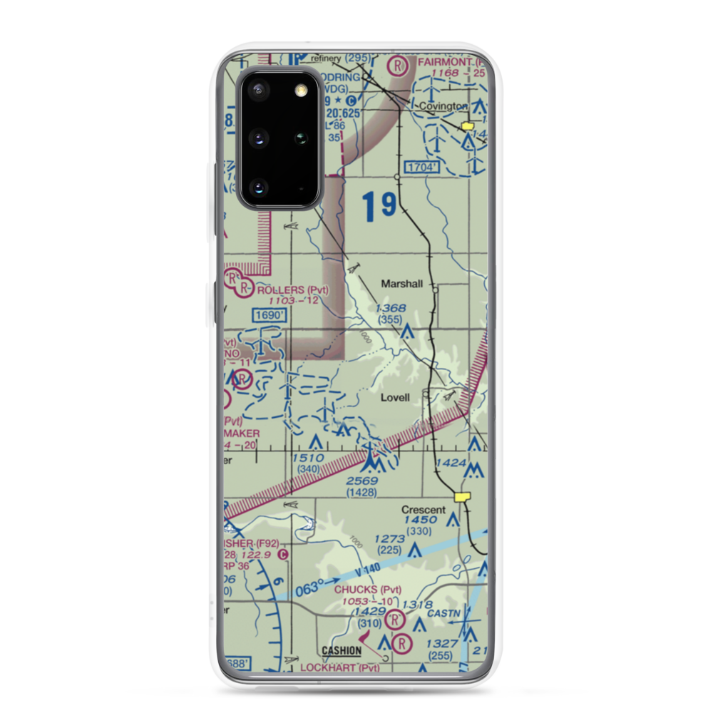 Siegmanns Airport (OK42) VFR Sectional Samsung Case Samsung Galaxy S20 Plus model shown