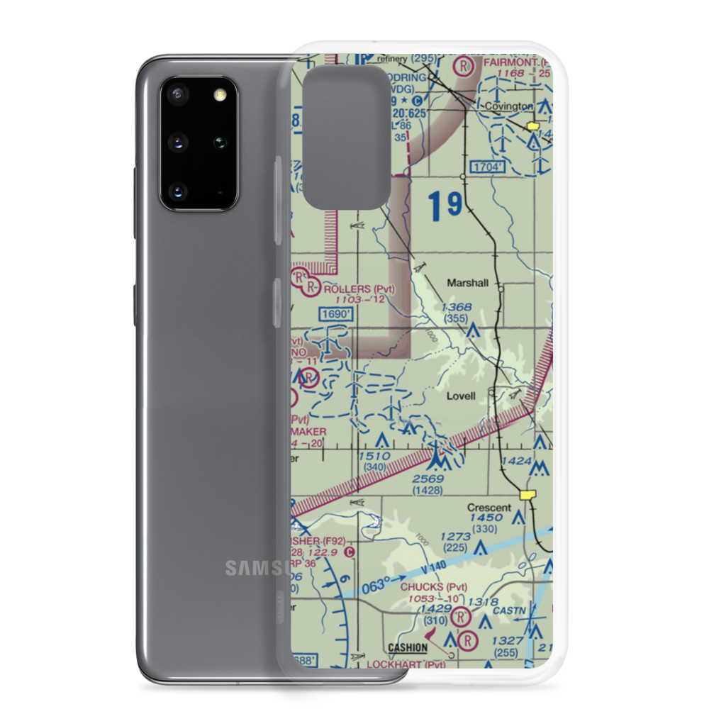 Siegmanns Airport (OK42) VFR Sectional Samsung Case Samsung Galaxy S20 Plus model shown
