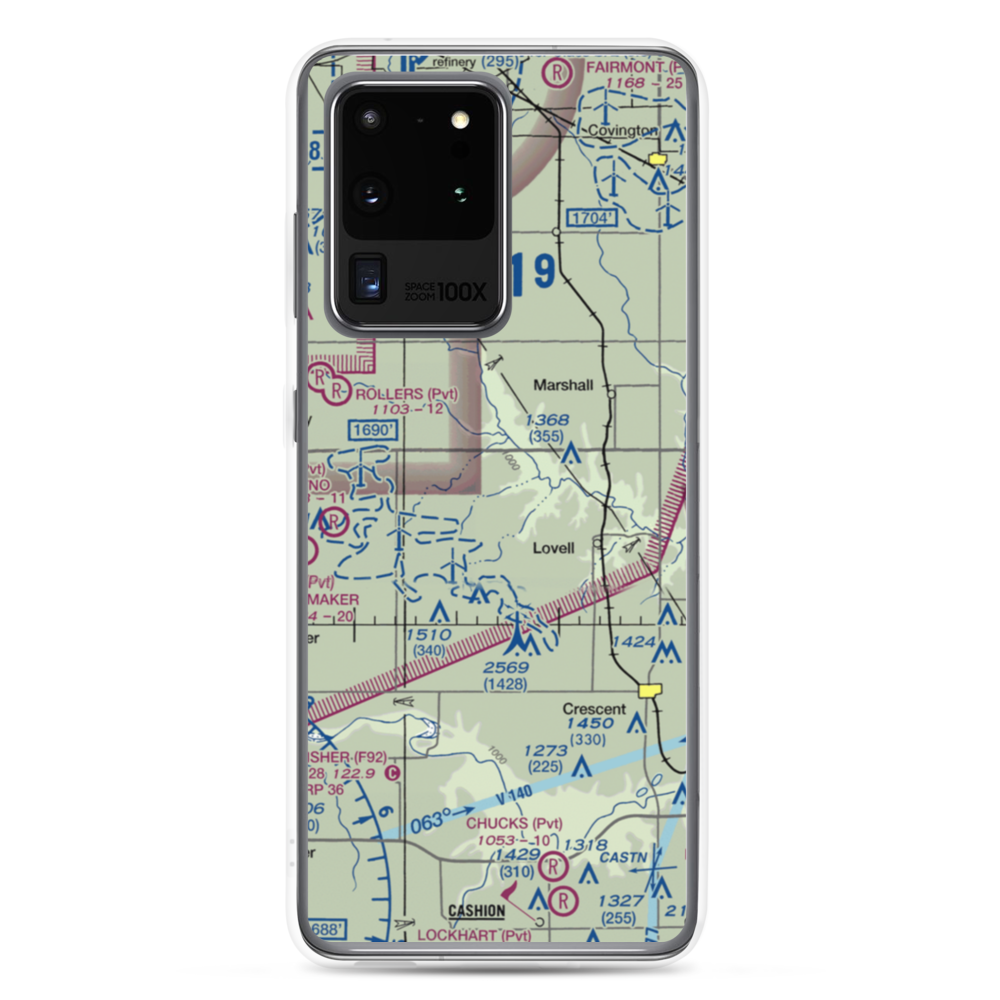 Siegmanns Airport (OK42) VFR Sectional Samsung Case Samsung Galaxy S20 Ultra model shown