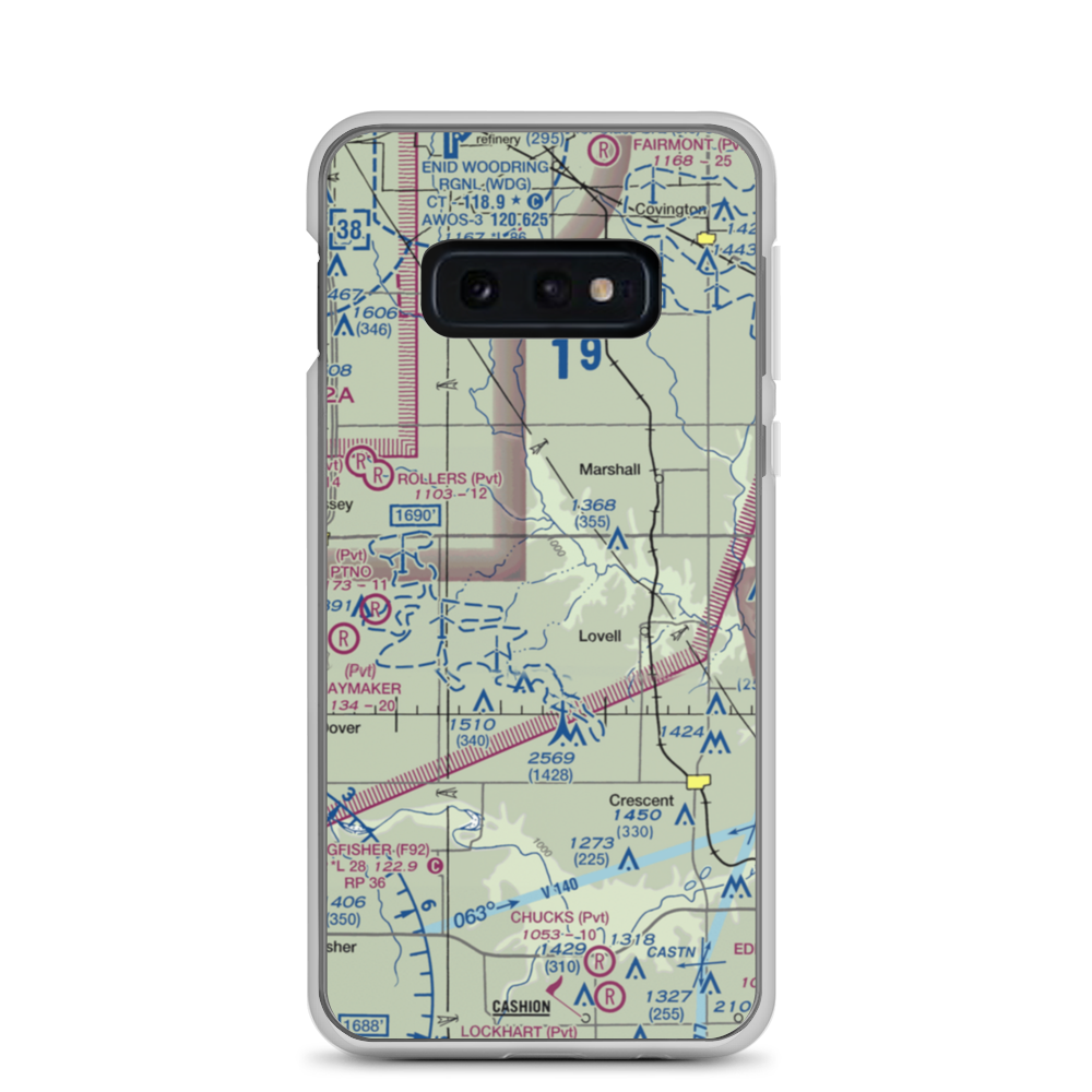 Siegmanns Airport (OK42) VFR Sectional Samsung Case Samsung Galaxy S10e model shown