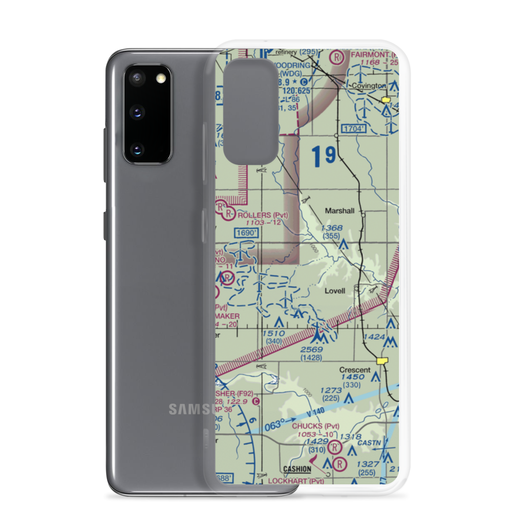 Siegmanns Airport (OK42) VFR Sectional Samsung Case Samsung Galaxy S20 model shown
