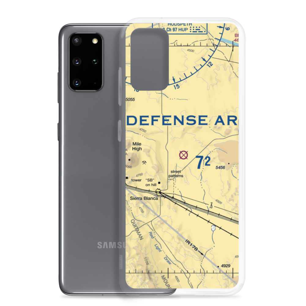 Sierra Blanca Airport (RBLA) VFR Sectional Samsung Case Samsung Galaxy S20 Plus model shown