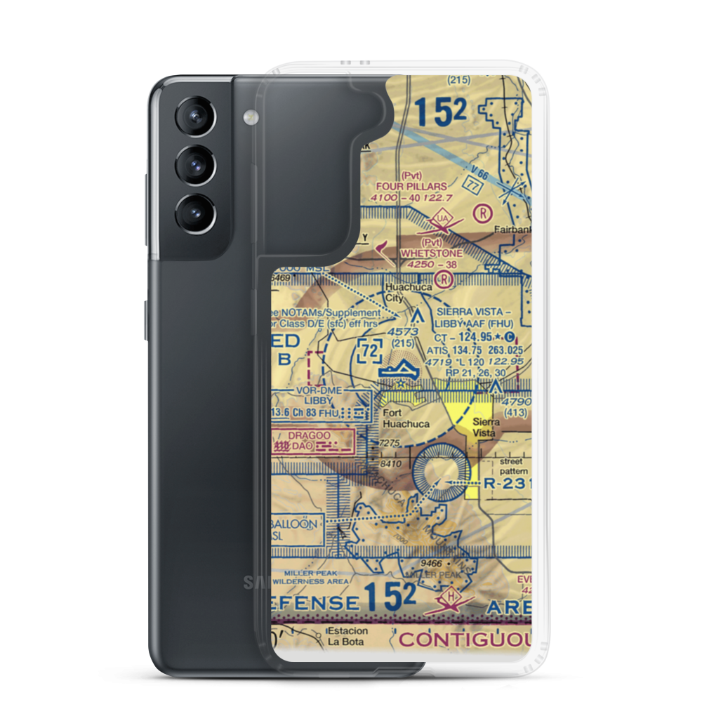 Sierra Vista Municipal Libby Army Air Field (FHU) VFR Sectional Samsung Case Samsung Galaxy S21 model shown