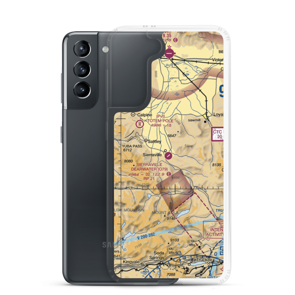 Sierraville Dearwater Airport (O79) VFR Sectional Samsung Case Samsung Galaxy S21 model shown