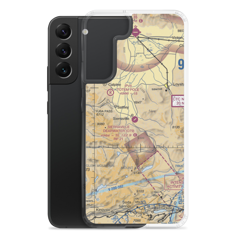 Sierraville Dearwater Airport (O79) VFR Sectional Samsung Case Samsung Galaxy S22 Plus model shown
