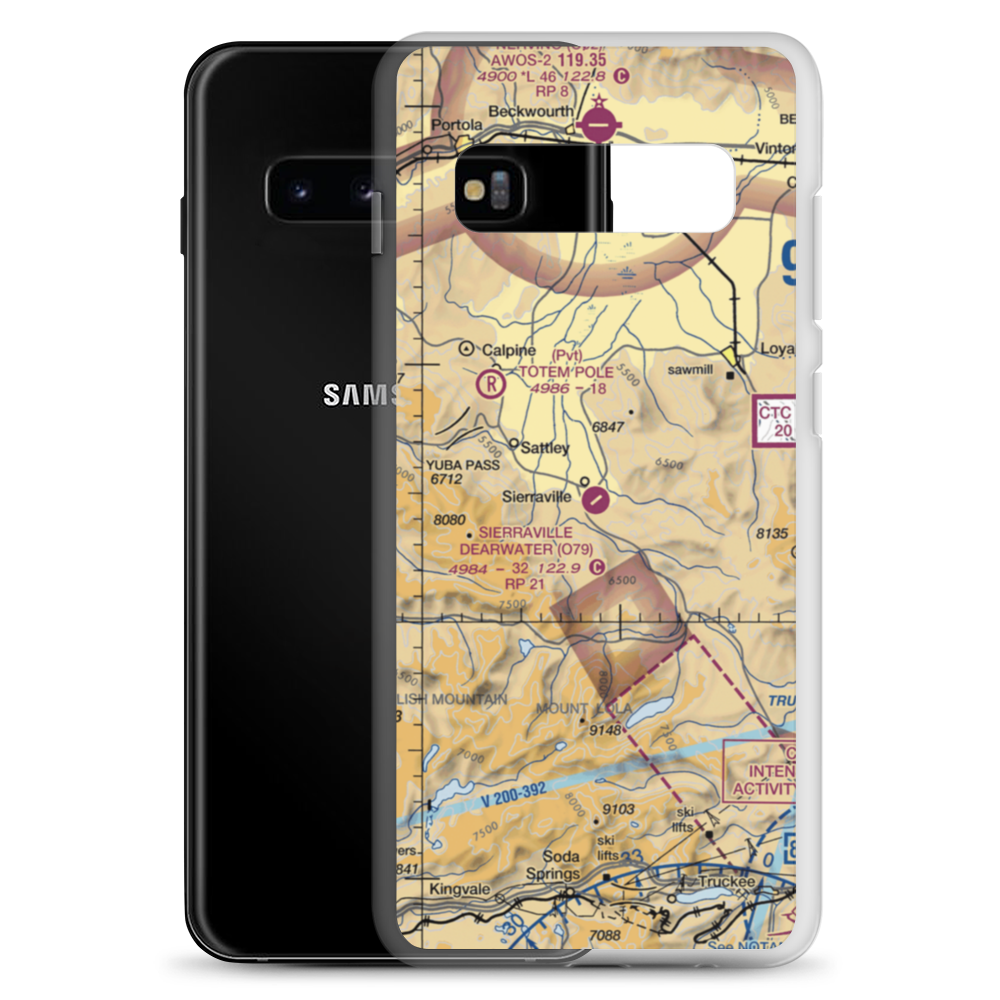 Sierraville Dearwater Airport (O79) VFR Sectional Samsung Case Samsung Galaxy S10+ model shown