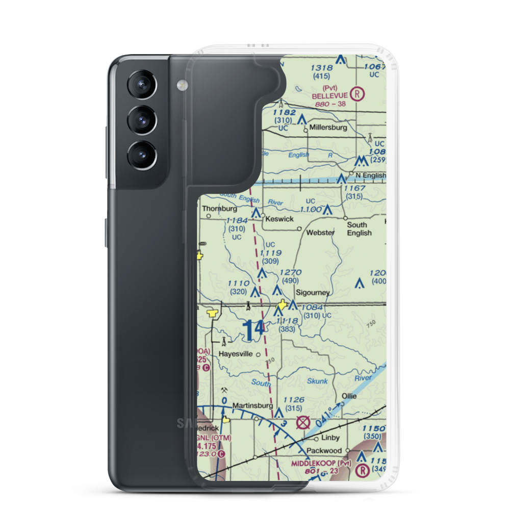Sig-Nor Airport (IA06) VFR Sectional Samsung Case Samsung Galaxy S21 model shown