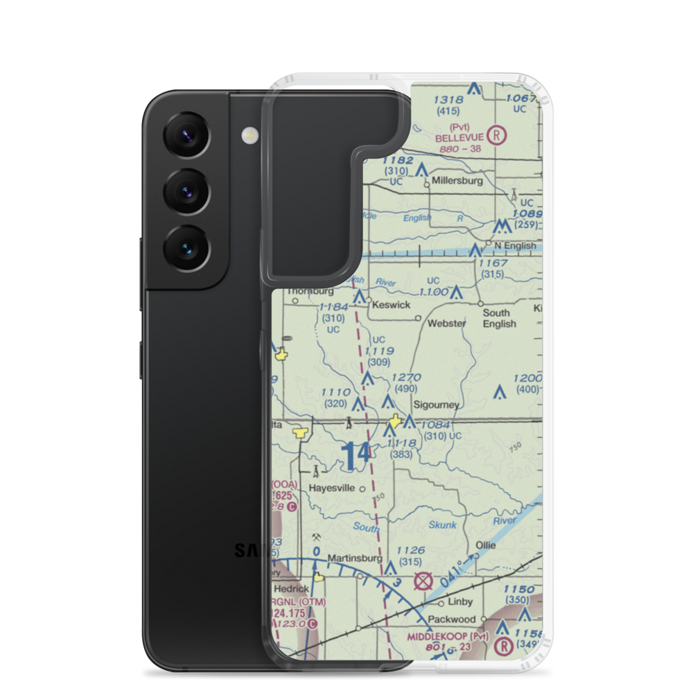 Sig-Nor Airport (IA06) VFR Sectional Samsung Case Samsung Galaxy S22 model shown