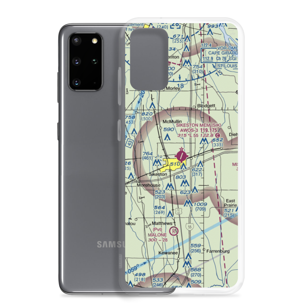 Sikeston Memorial Municipal Airport (SIK) VFR Sectional Samsung Case Samsung Galaxy S20 Plus model shown