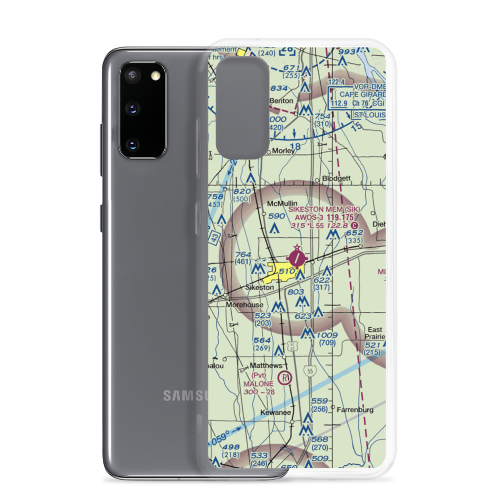 Sikeston Memorial Municipal Airport (SIK) VFR Sectional Samsung Case Samsung Galaxy S20 model shown