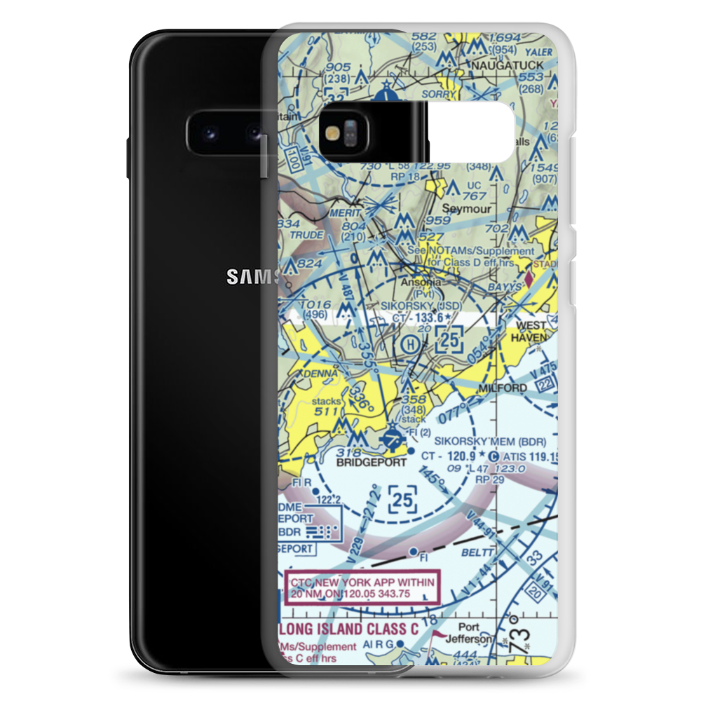 Sikorsky Heliport (JSD) VFR Sectional Samsung Case Samsung Galaxy S10+ model shown