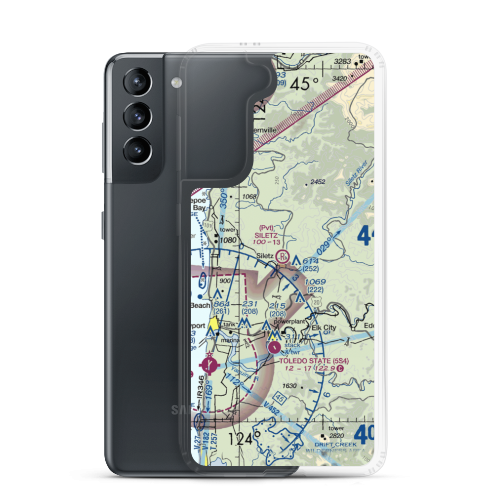 Siletz Airport (5OR3) VFR Sectional Samsung Case Samsung Galaxy S21 model shown