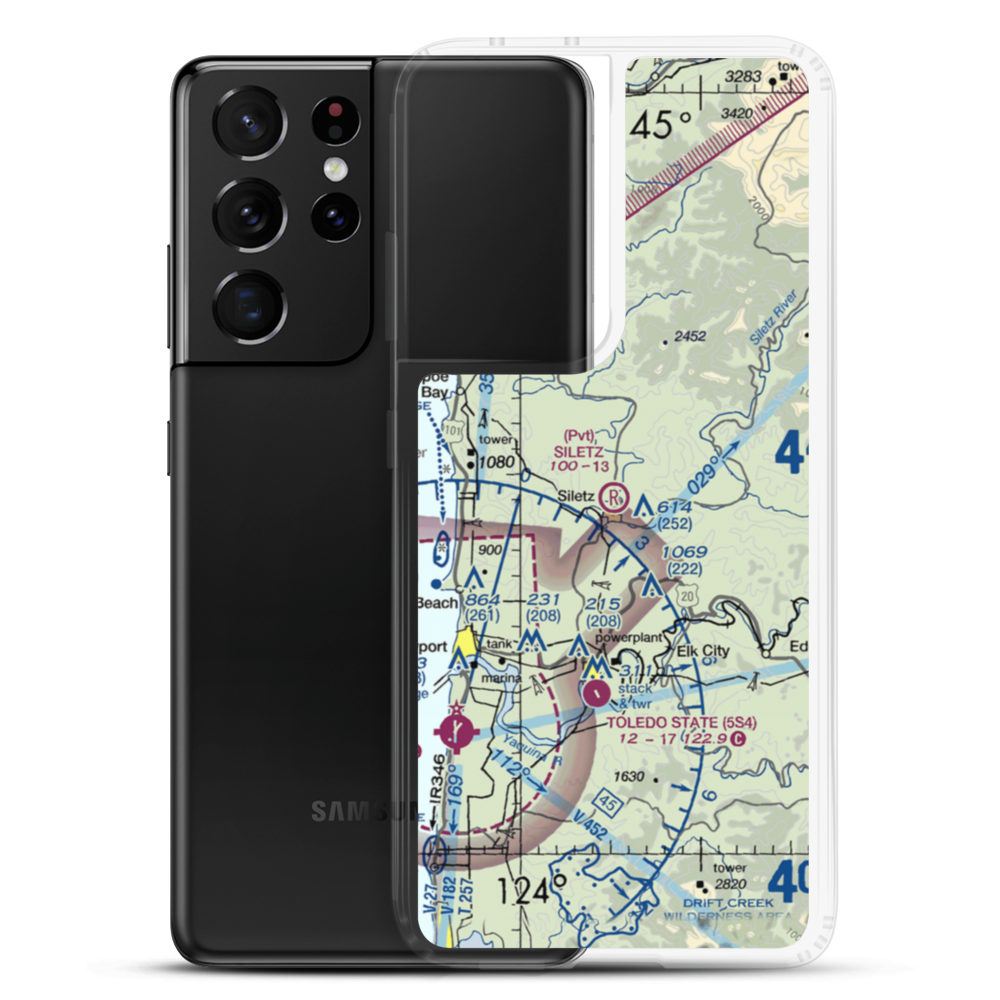 Siletz Airport (5OR3) VFR Sectional Samsung Case Samsung Galaxy S21 Ultra model shown