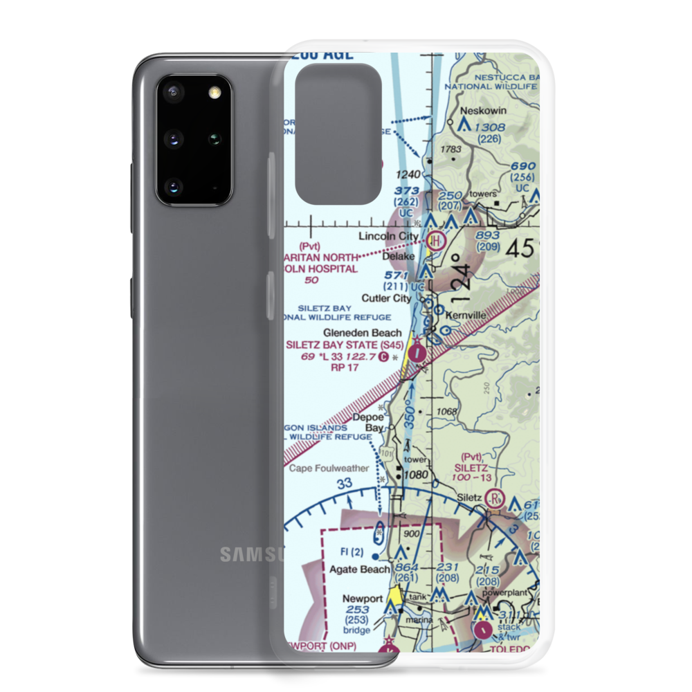 Siletz Bay State Airport (S45) VFR Sectional Samsung Case Samsung Galaxy S20 Plus model shown